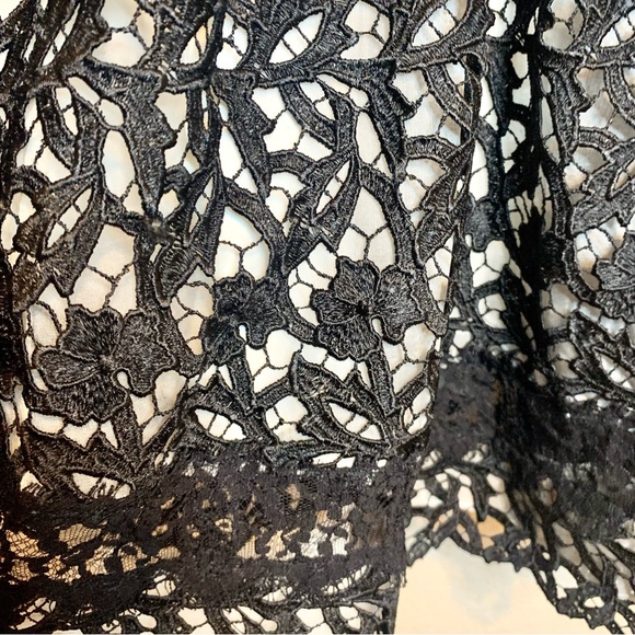 Alice + Olivia Mariel Racerback Sleeveless Cocktail Dress Guipure Lace Black 2 - Picture 7 of 14